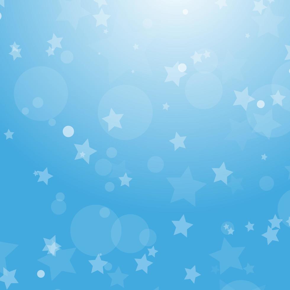 Christmas colorful abstract background with circles and stars of different sizes. Simple flat vector illustration.