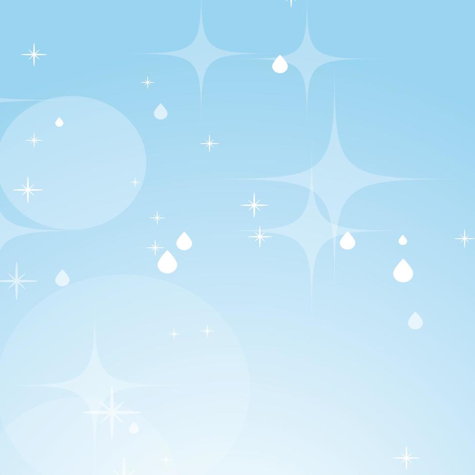 Light blue abstract background with stars and bokeh. Beautiful sky. Simple flat vector illustration.