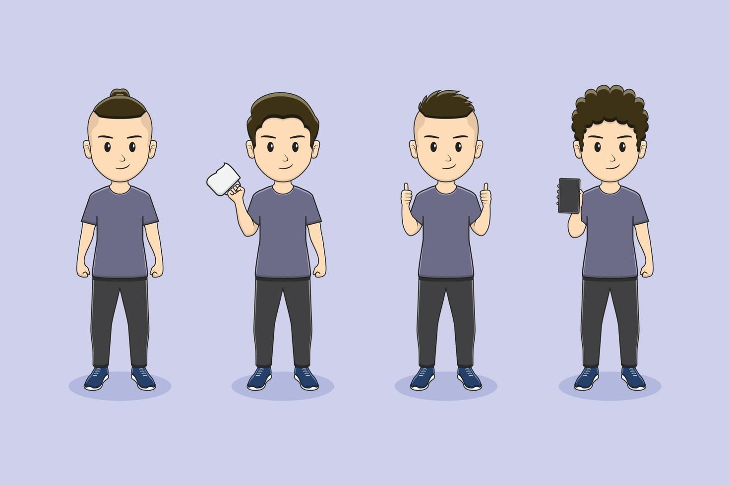 cute barista boy vector