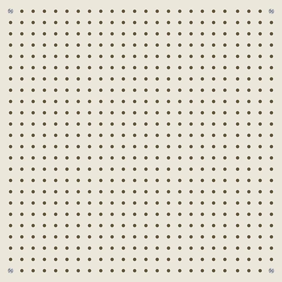 Peg board perforated texture background material with round holes pattern board vector illustration.