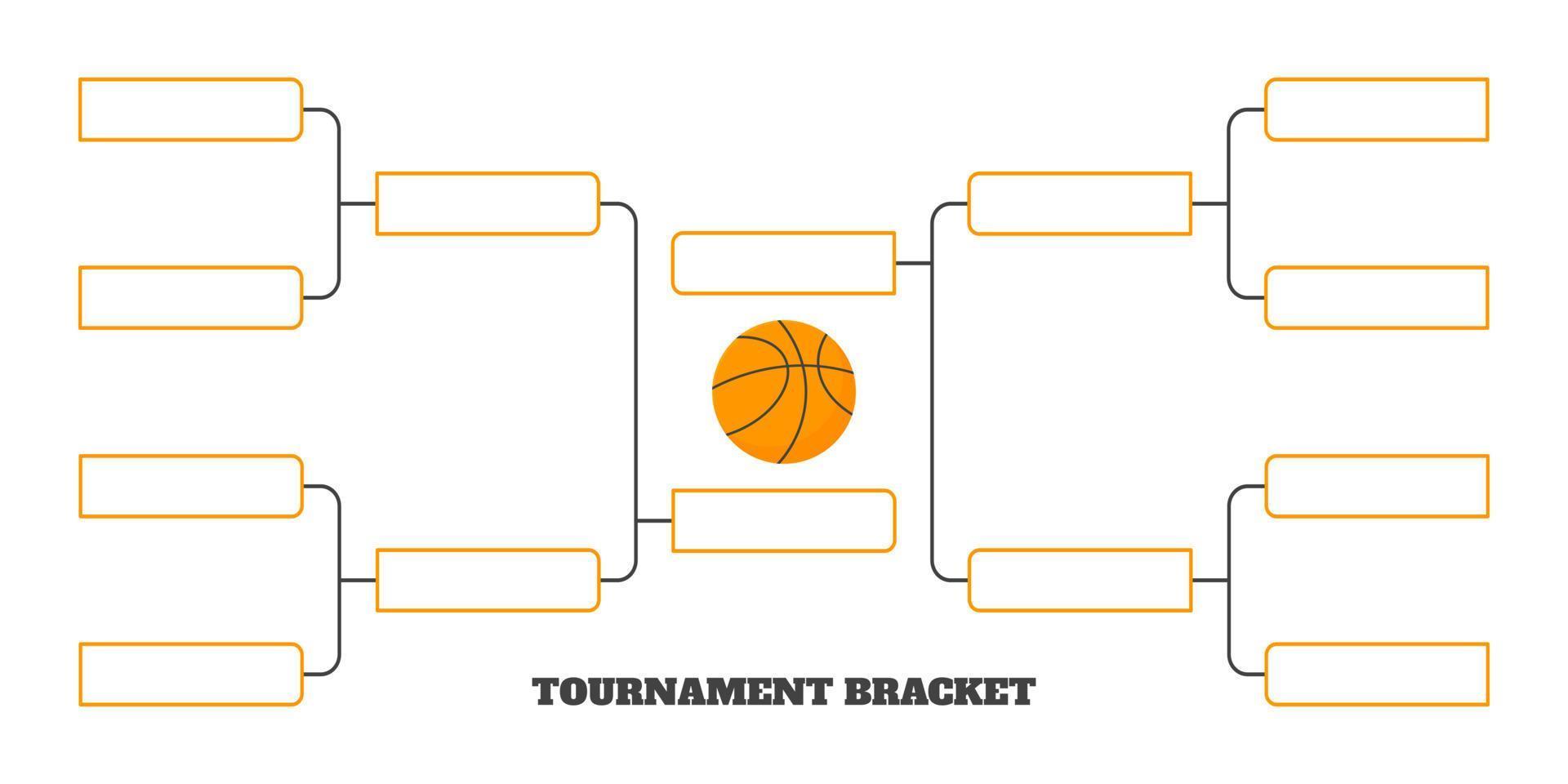 Ilustración de vector de diseño de estilo plano de plantilla de campeonato de soporte de torneo de 8 equipos