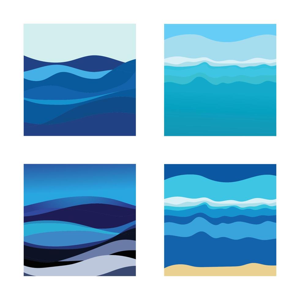 Abstract Water wave vector illustration design background