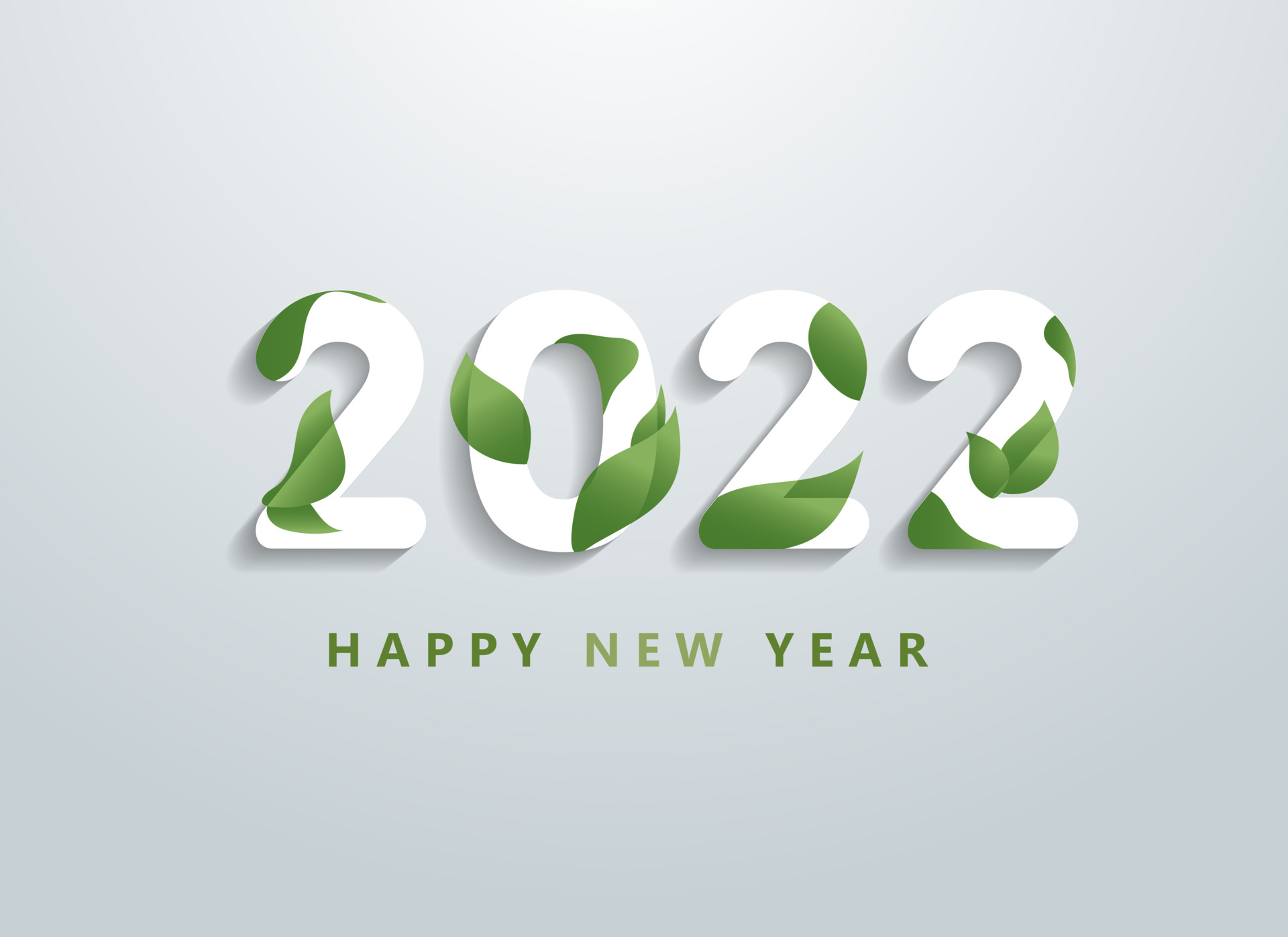 Happy 2022 new year with natural green leaves banner. Greetings and  invitations, New year Christmas friendly themed congratulations, cards and  natural background. Vector illustration 3537331 Vector Art at Vecteezy