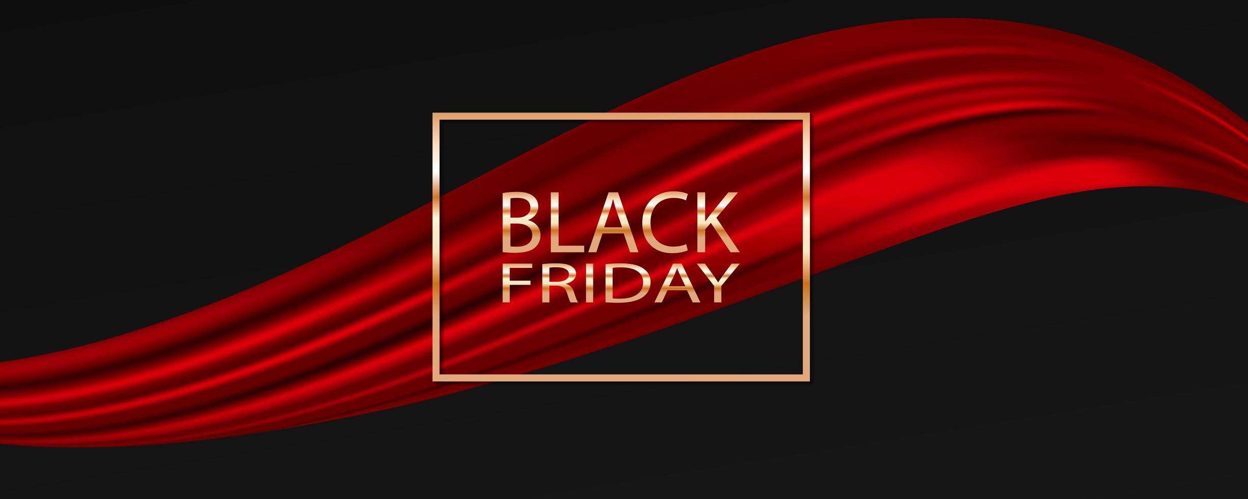 Black friday sale background with ribbon vector