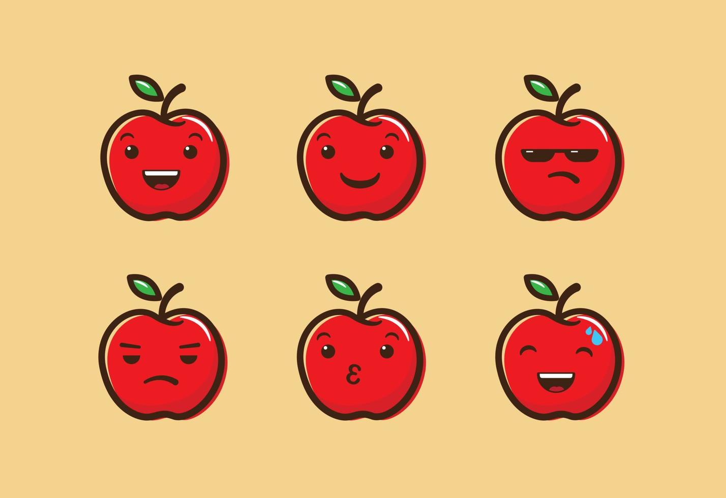 vector plano de emoticon de manzana