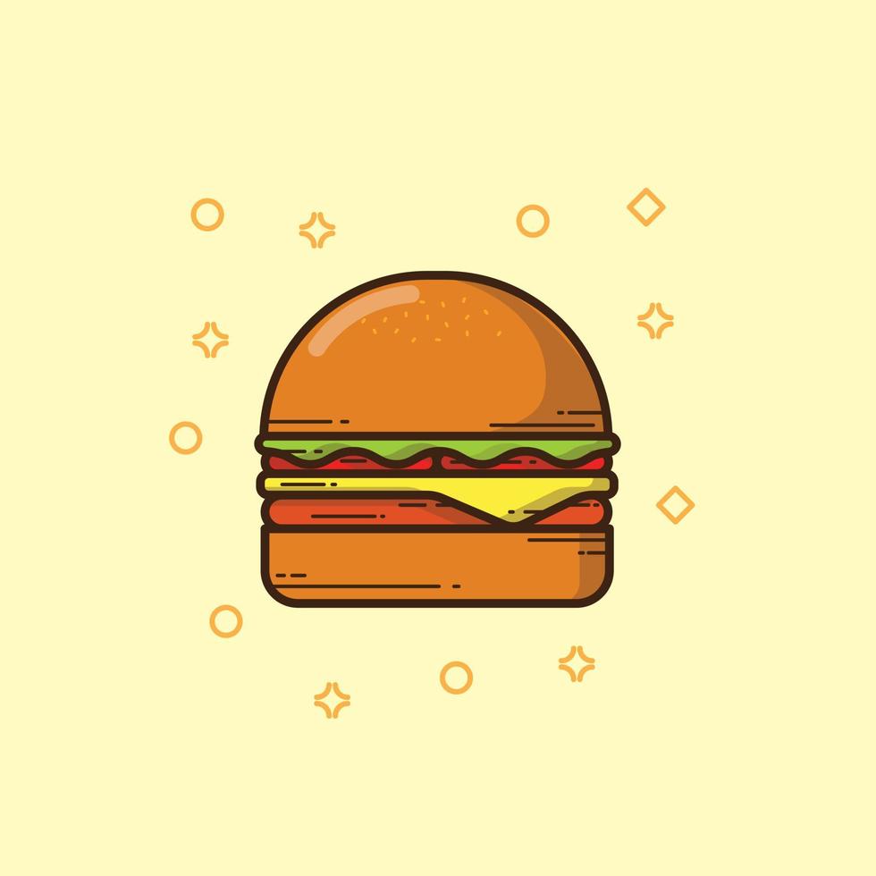 Icon Background Burger Flat Design Vector