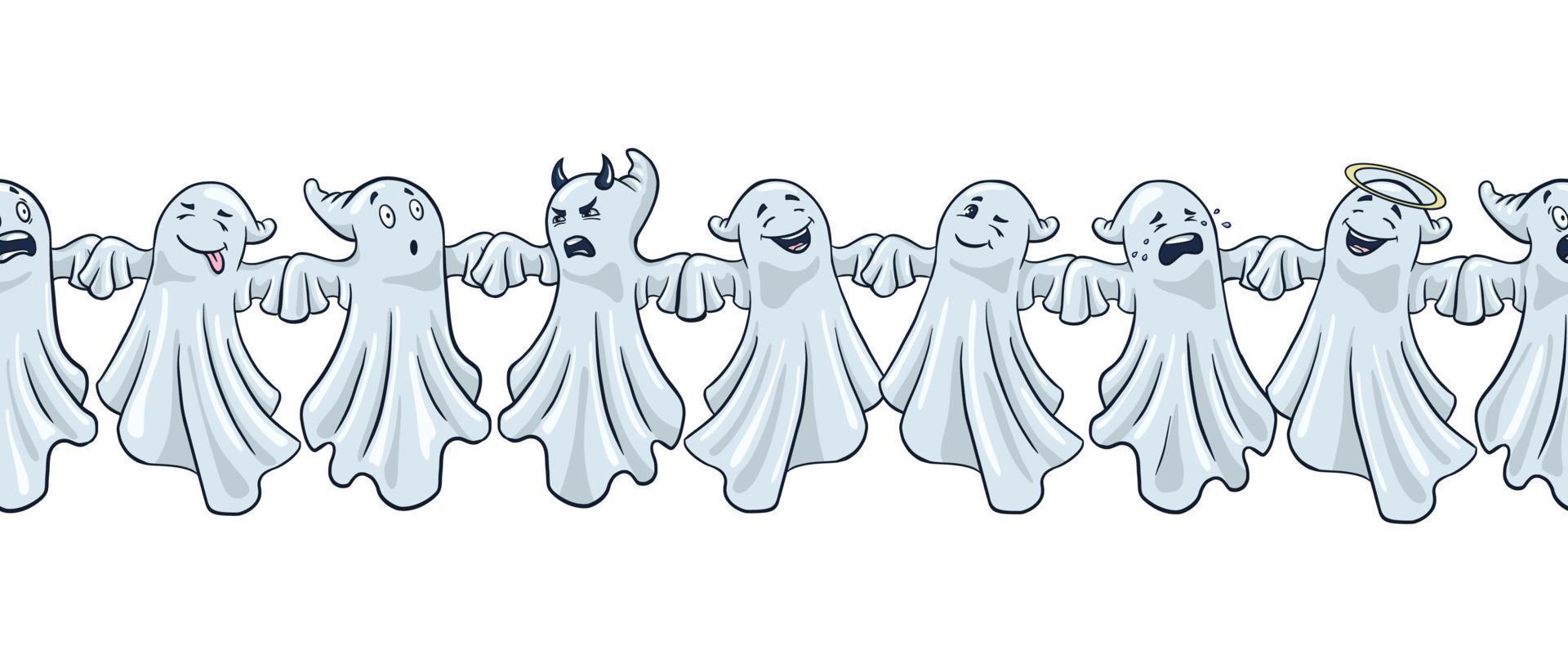 Funny Ghosts Border vector