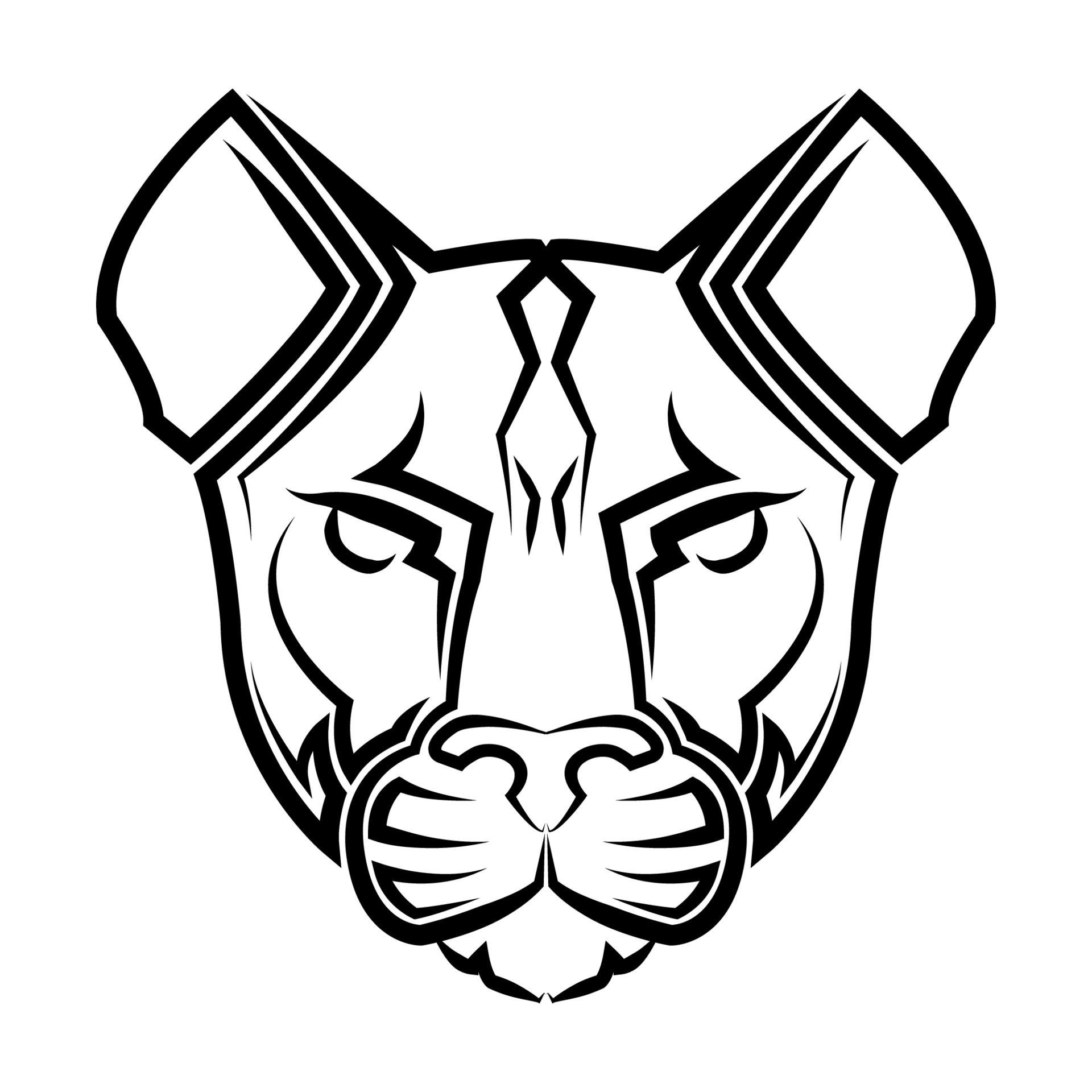 Black and white line art of cougar head Good use for symbol mascot icon  avatar tattoo T Shirt design logo or any design. 3537585 Vector Art at  Vecteezy