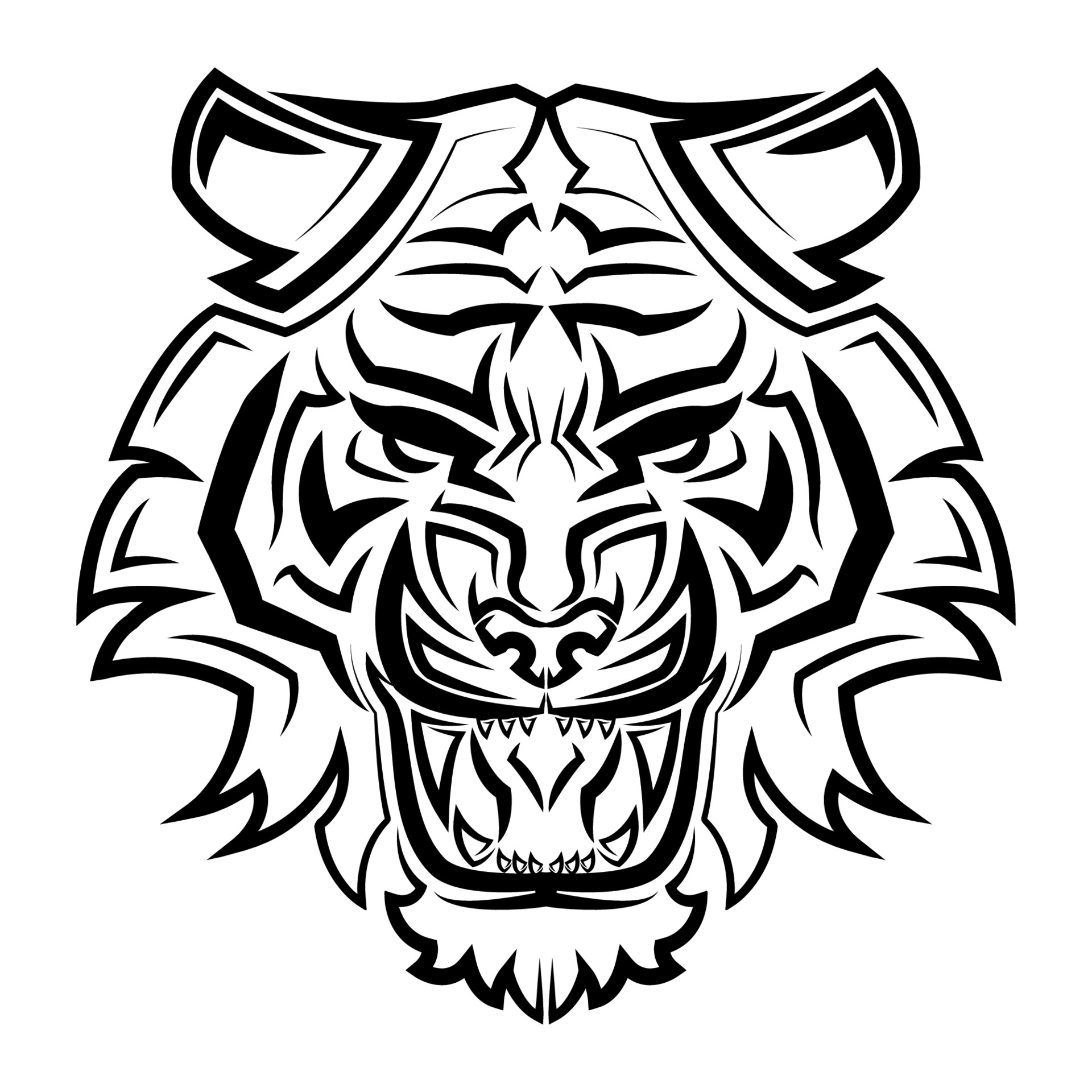 Black and white line art of tiger head Good use for symbol mascot icon  avatar tattoo T Shirt design logo or any design. 3537587 Vector Art at  Vecteezy