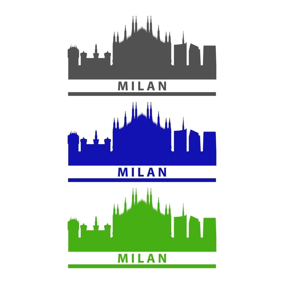 Milan Skyline Illustrated On White Background vector