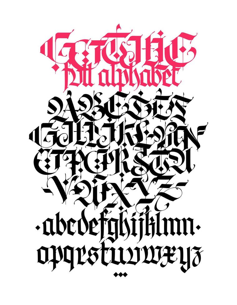 Gothic alphabet. Vector. Contemporary Gothic vector