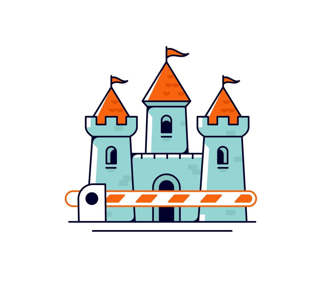 Medieval castle with a gate vector