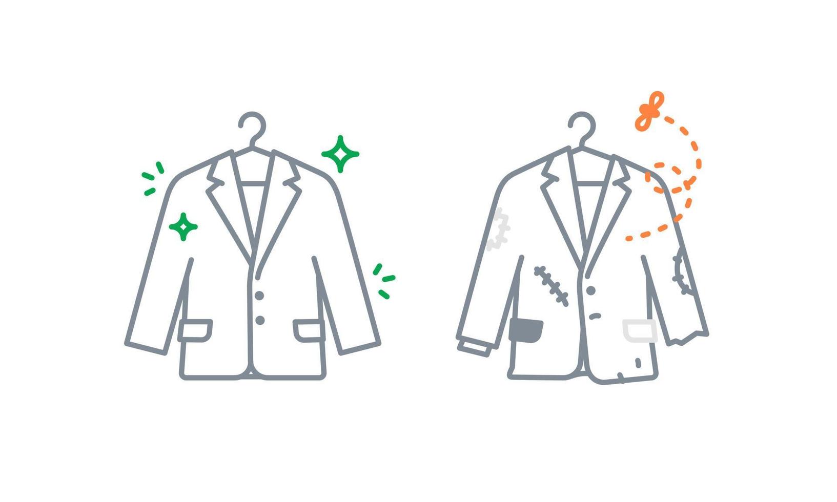 Jacket or blazer icons vector