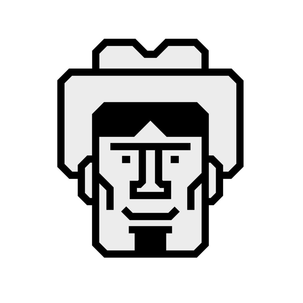 Outline gray icon of a man in a hat vector