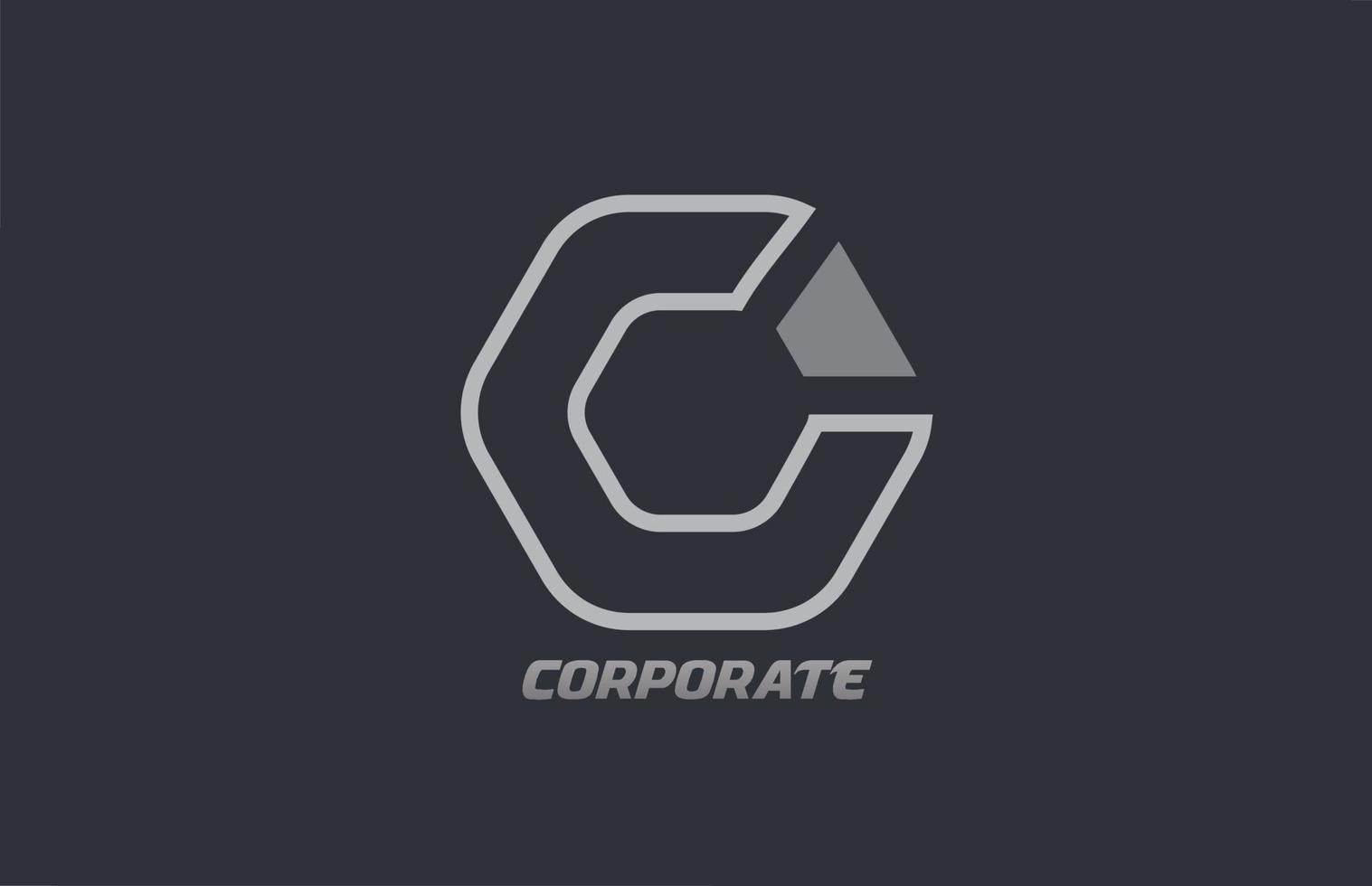 grey white corporate polygon business logo icon design for company vector