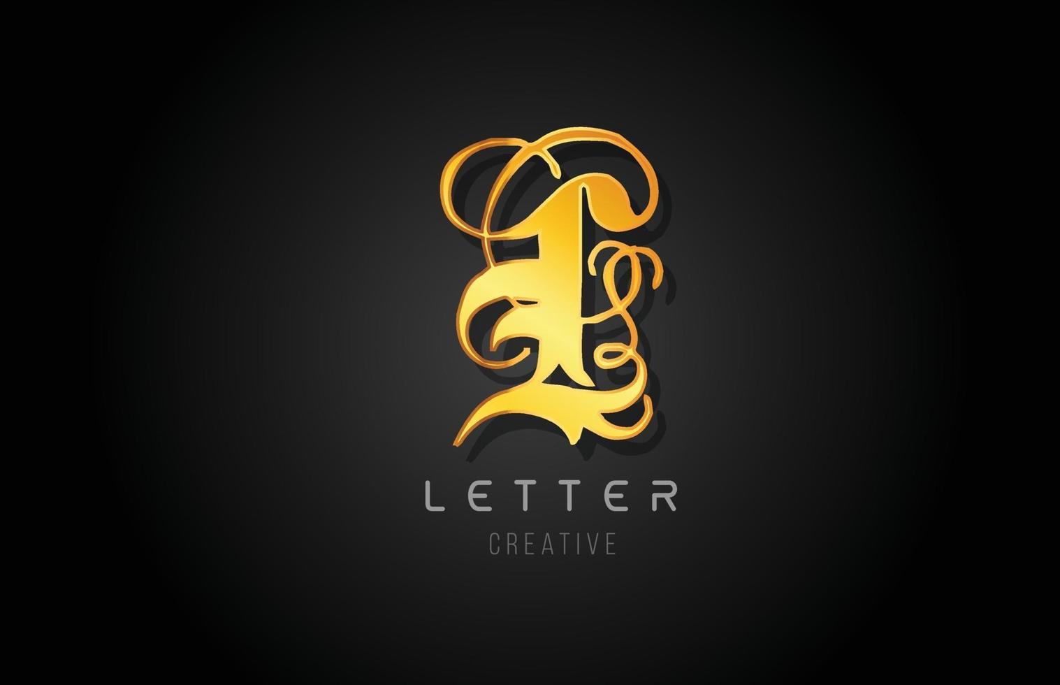 L gold golden letter alphabet design for logo company icon vector