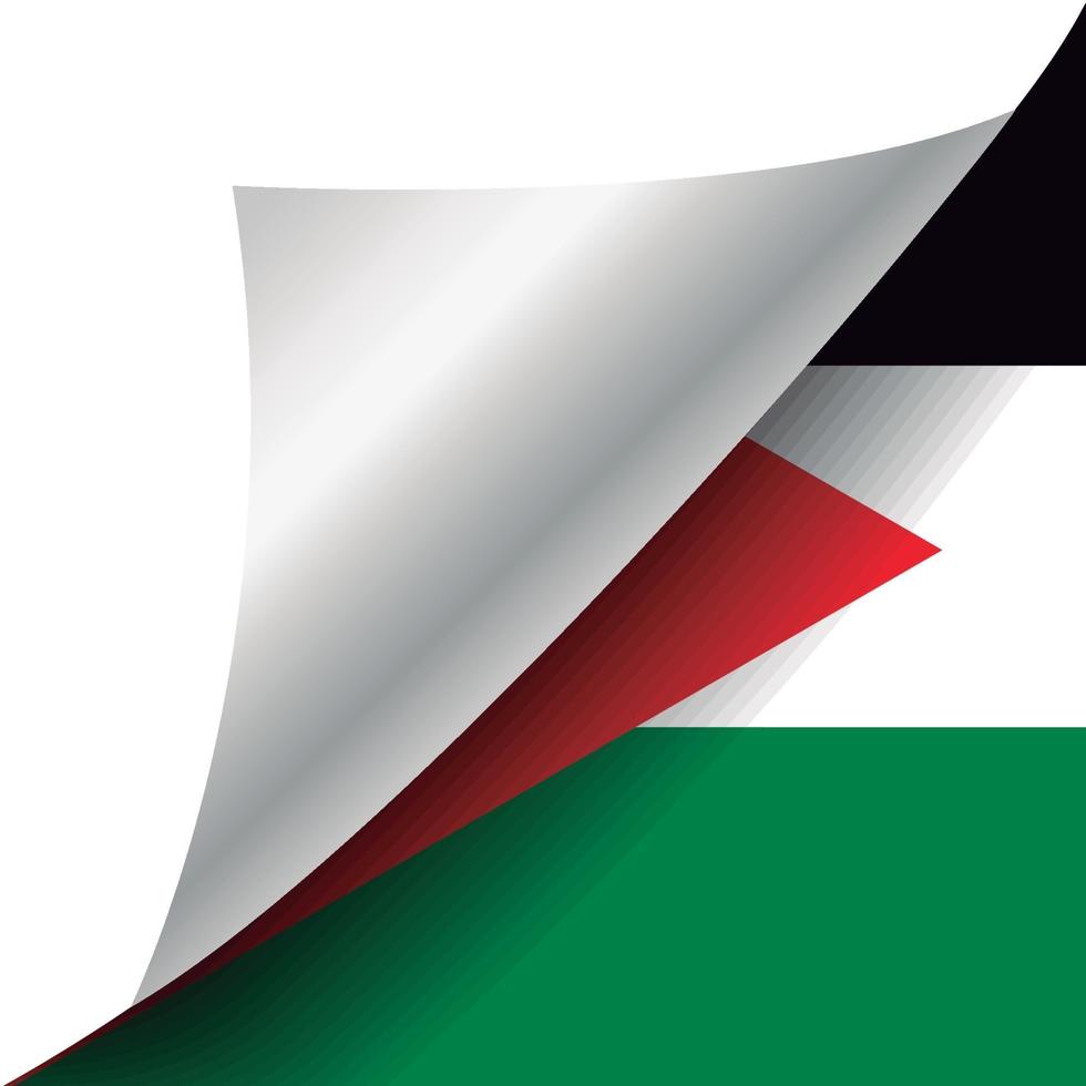 Jordan flag with curled corner vector