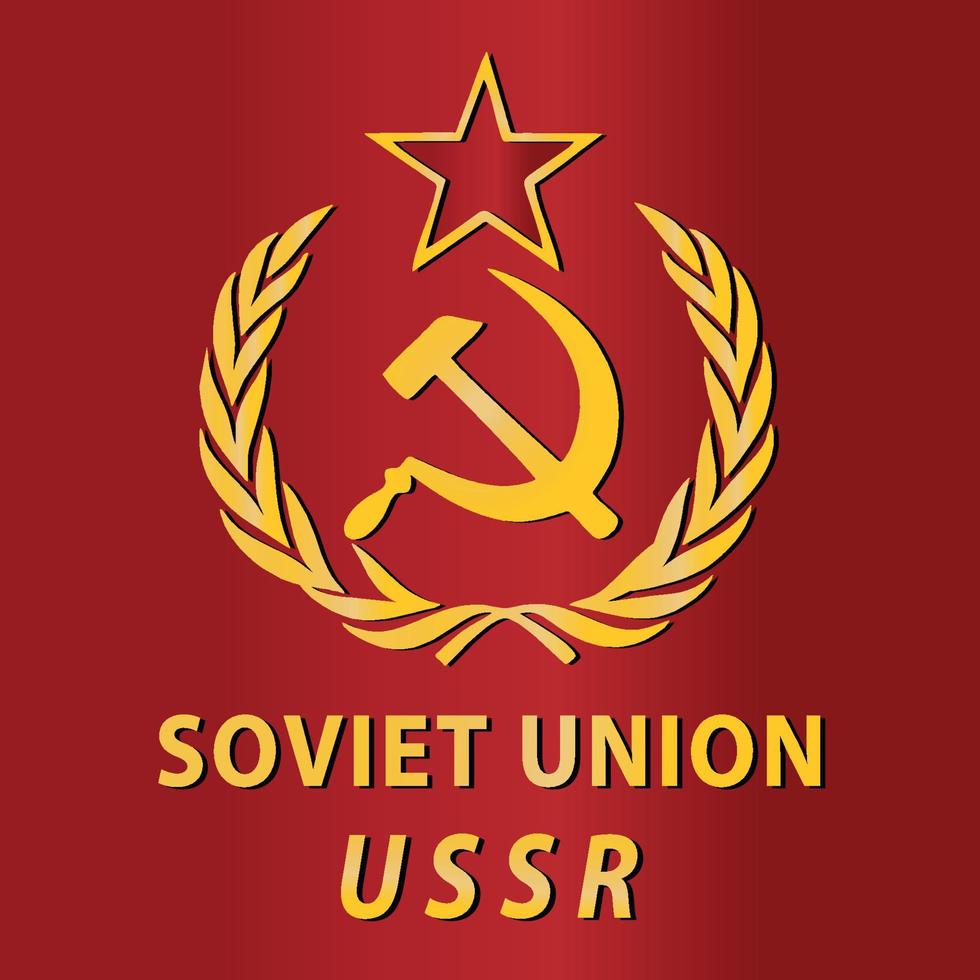 Símbolo de la bandera de la URSS Unión Soviética ex Rusia país ilustración vectorial fondo rojo. vector