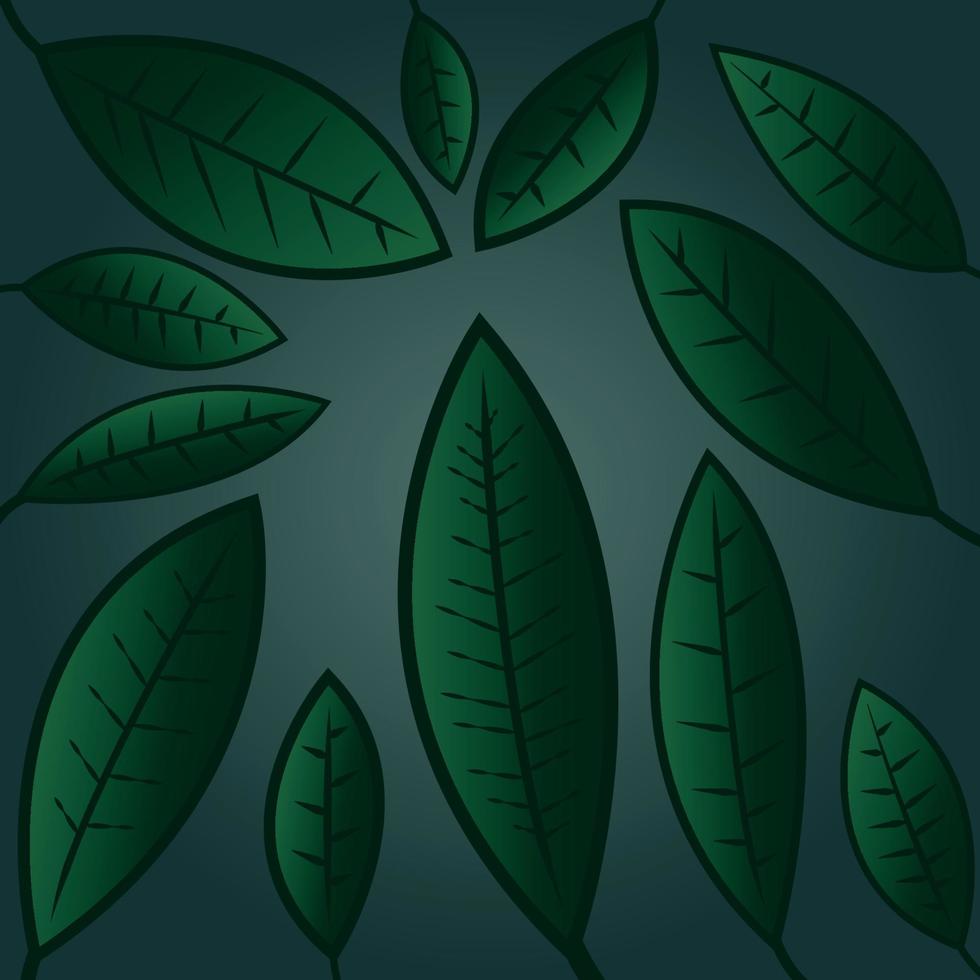 fresh green forest leaves frame background vector illustration
