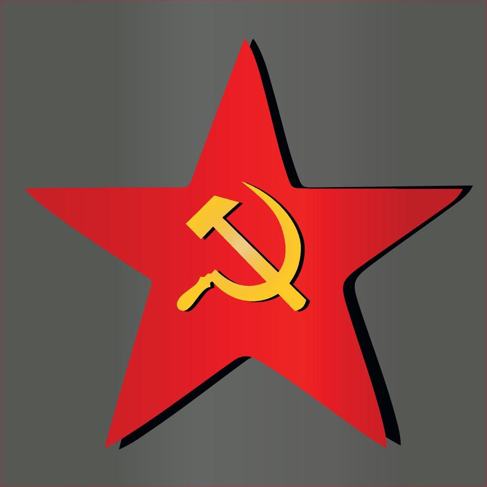 gran estrella roja rusia ex país unión soviética urss comunista ejército rojo símbolo icono vector