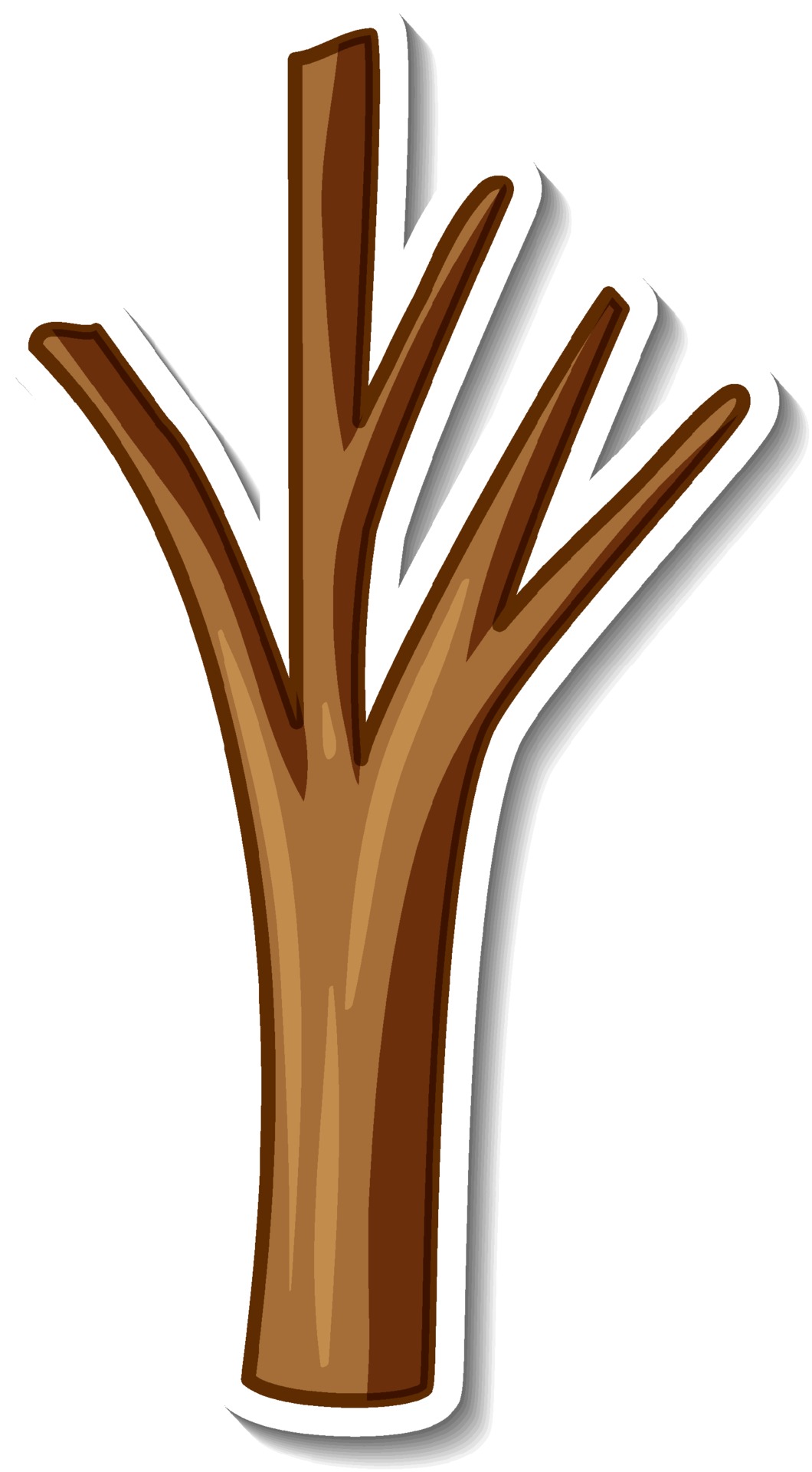 Plantilla de etiqueta con un árbol sin hojas en estilo de dibujos