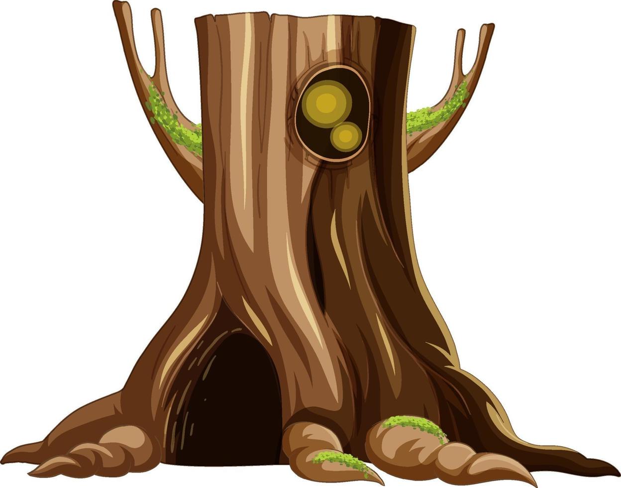 Tree trunk with big hollow vector