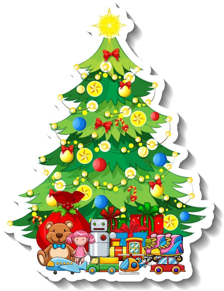 Christmas Tree Sticker Collection 3536596 Vector Art at Vecteezy