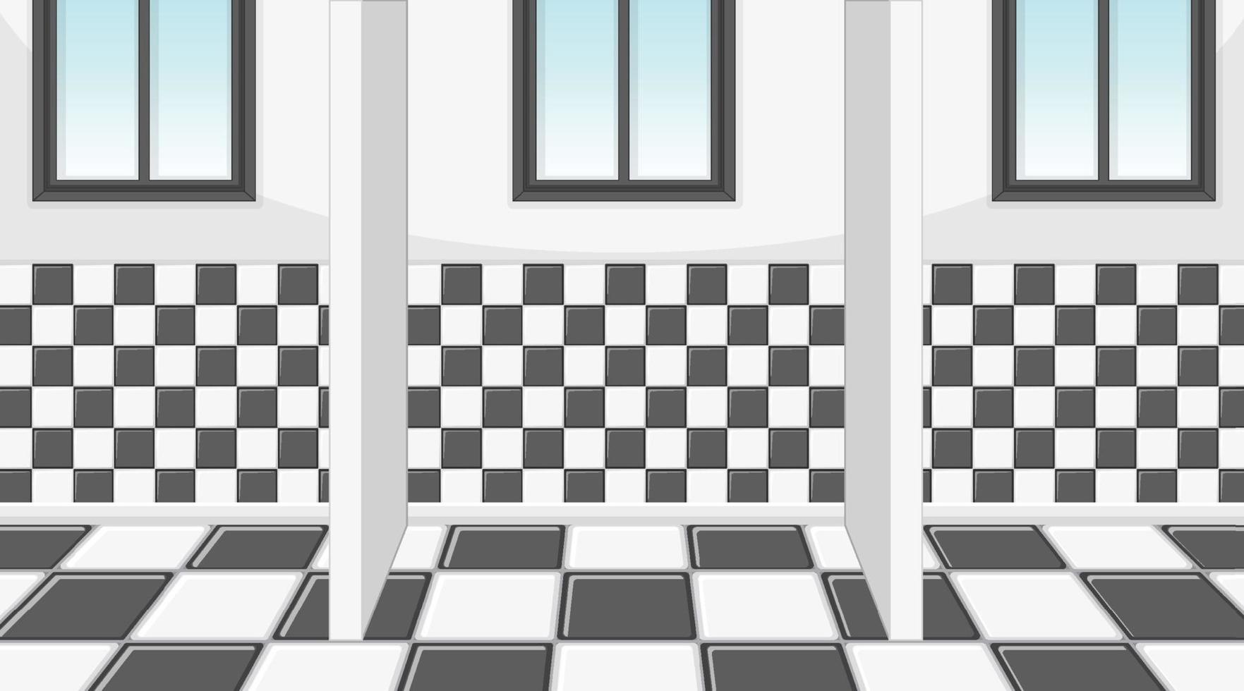 Empty room with cubicles in checkered pattern vector