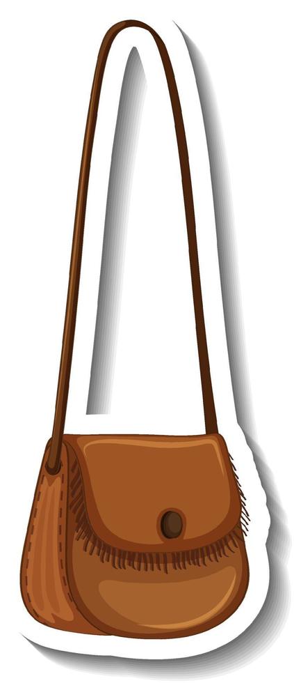 A sticker template with a women crossbody bag isolated vector
