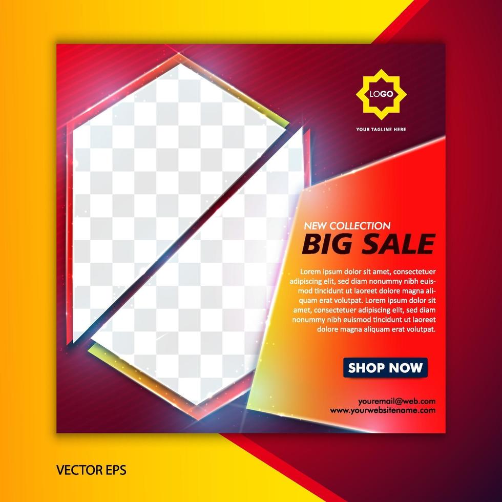 Social media post template vector