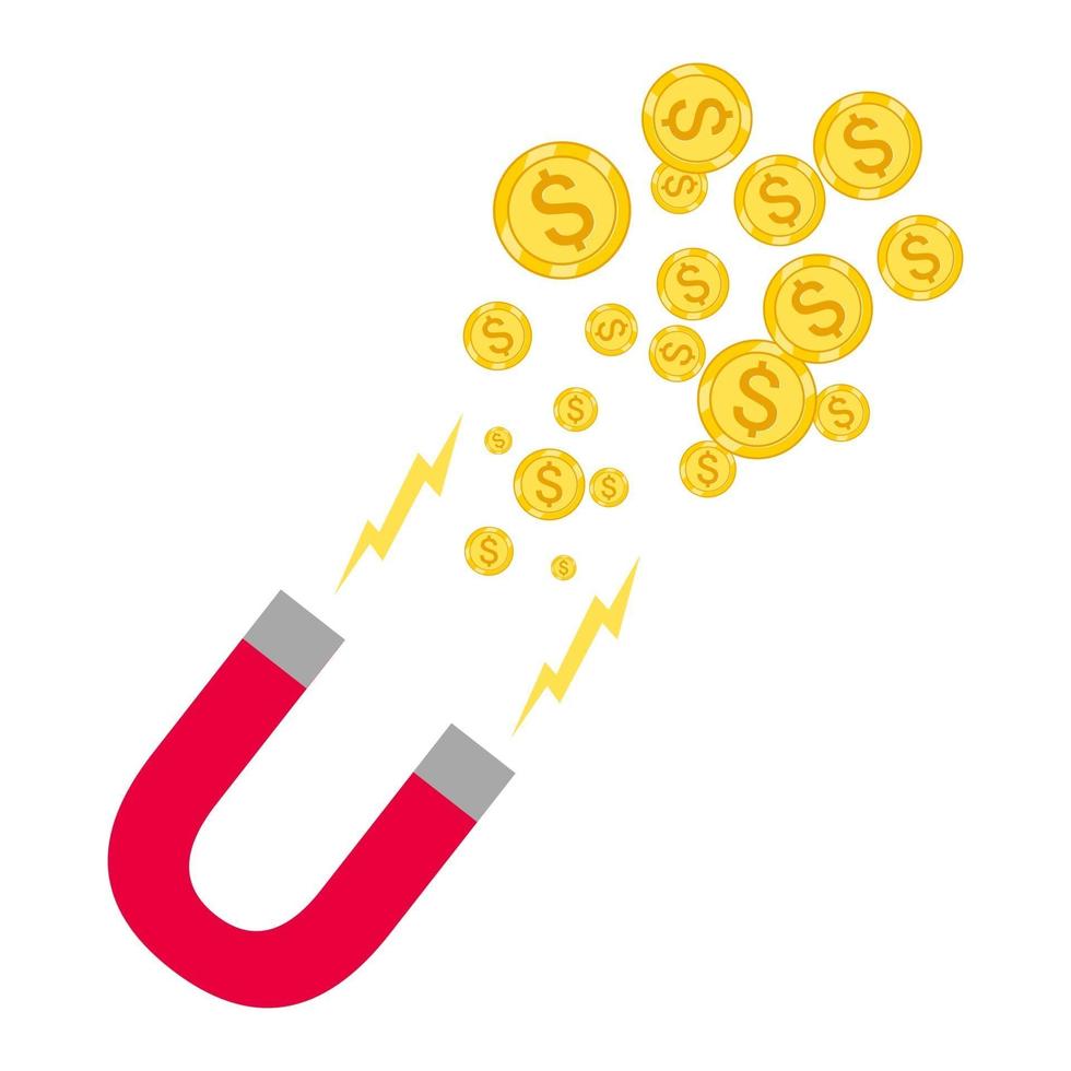 Magnet attract dollars currency illustration design vector