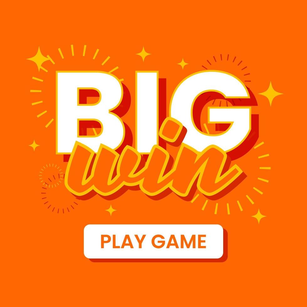 Big Win Online Game Web Banner Template Vector