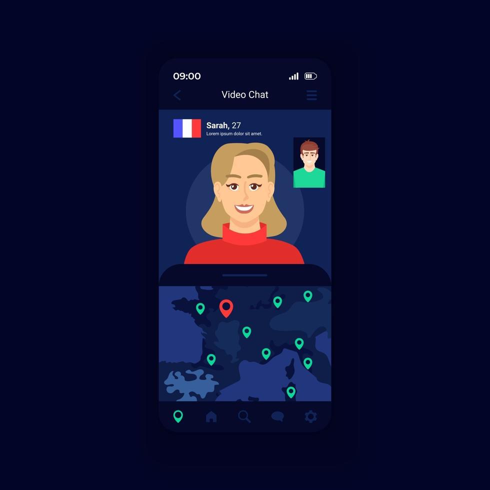 Live chat smartphone interface vector template