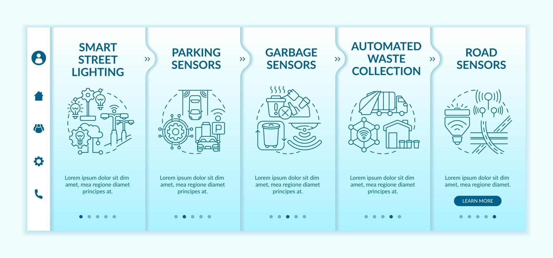Smart systems for city management onboarding vector template