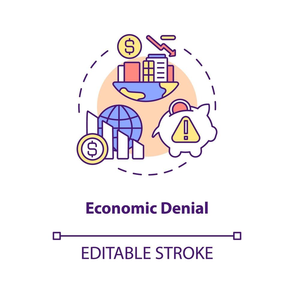 Economic denial concept icon vector