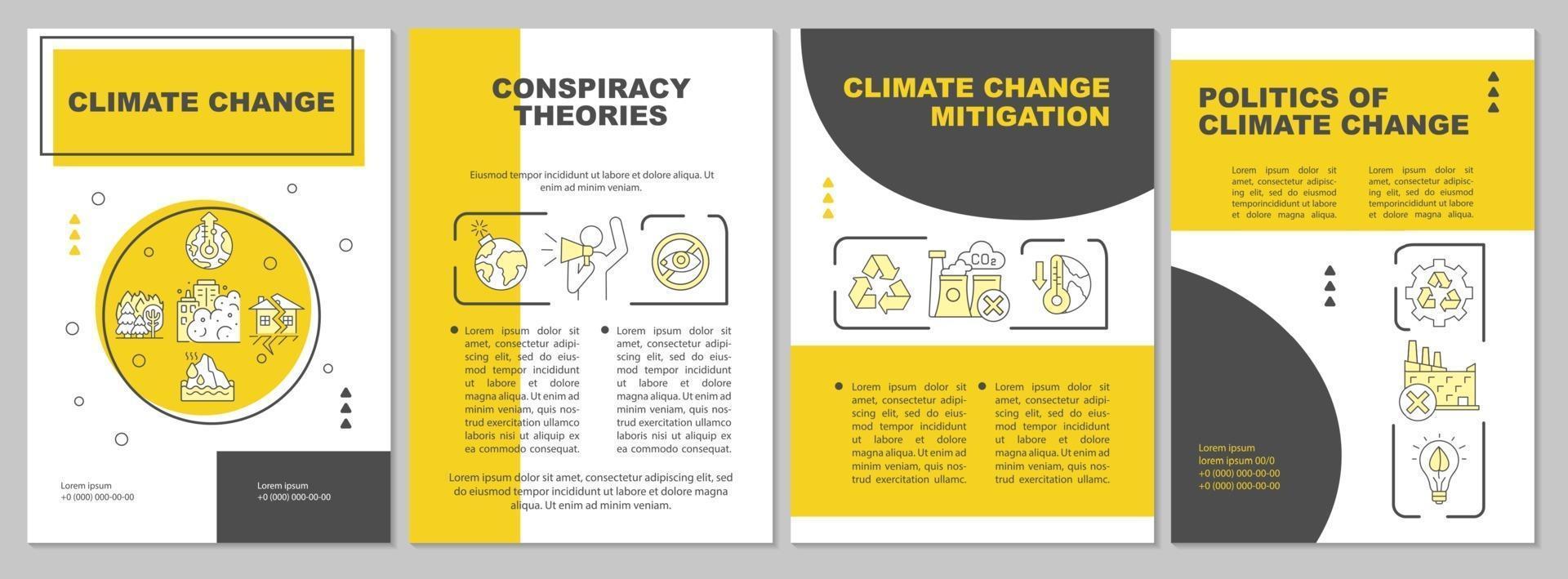 Climate change mitigation brochure template vector