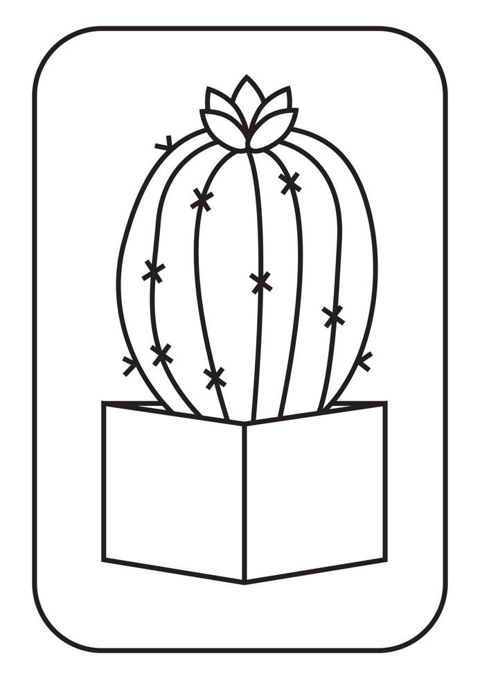 Coloring pages cacti illustration coloring for children vector