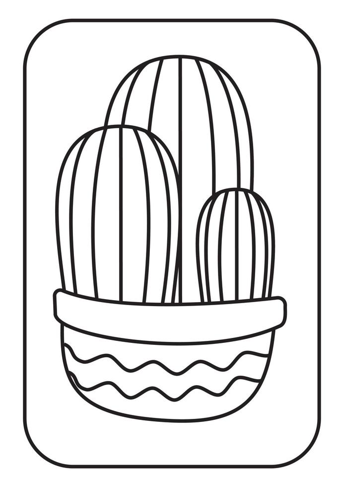 Coloring pages cacti illustration coloring for children vector