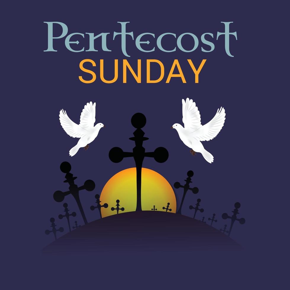 Pentecost Sunday Holy spirit dove. vector