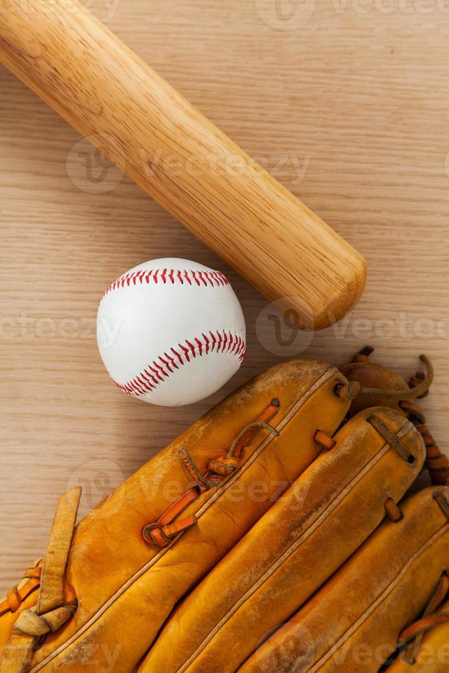 Baseball equipment background photo