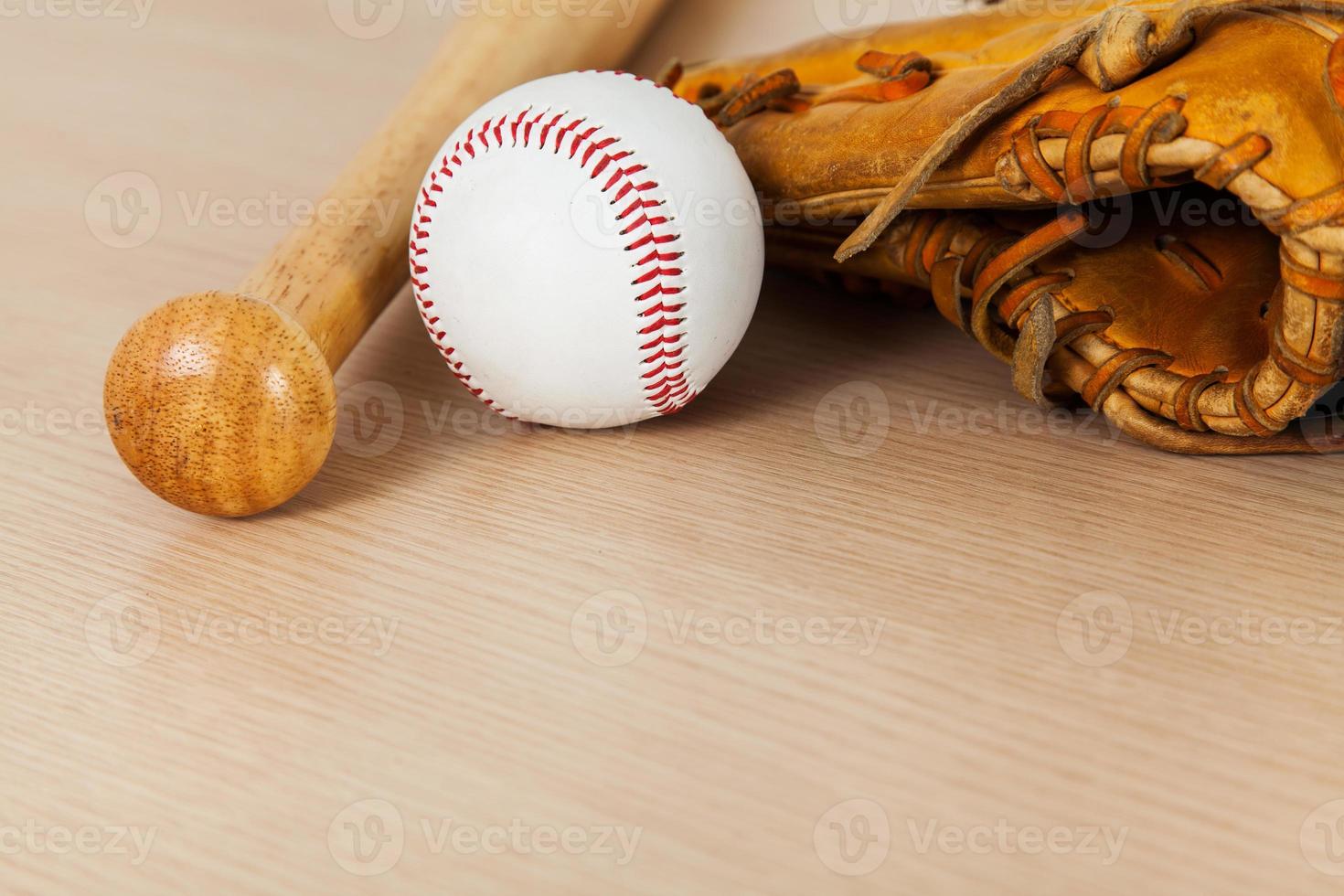 Baseball equipment background photo