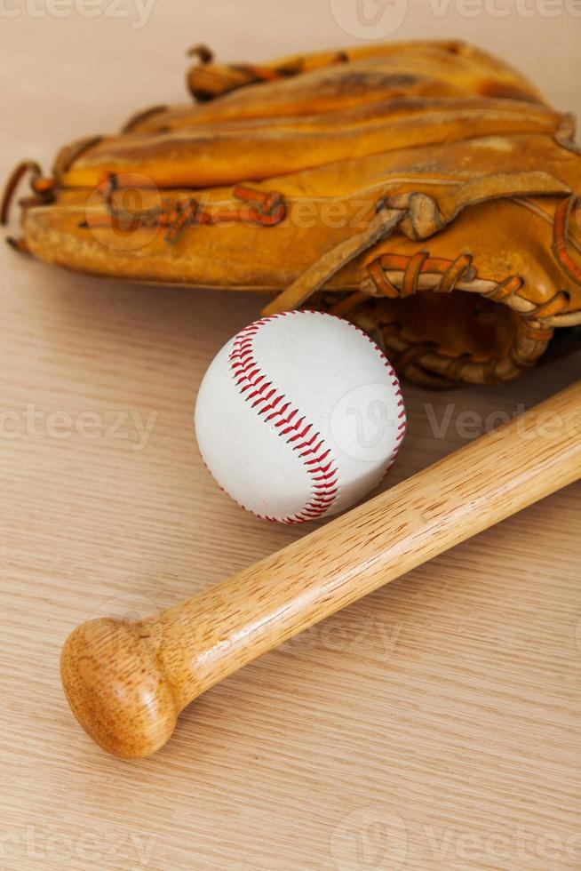 Baseball equipment background photo