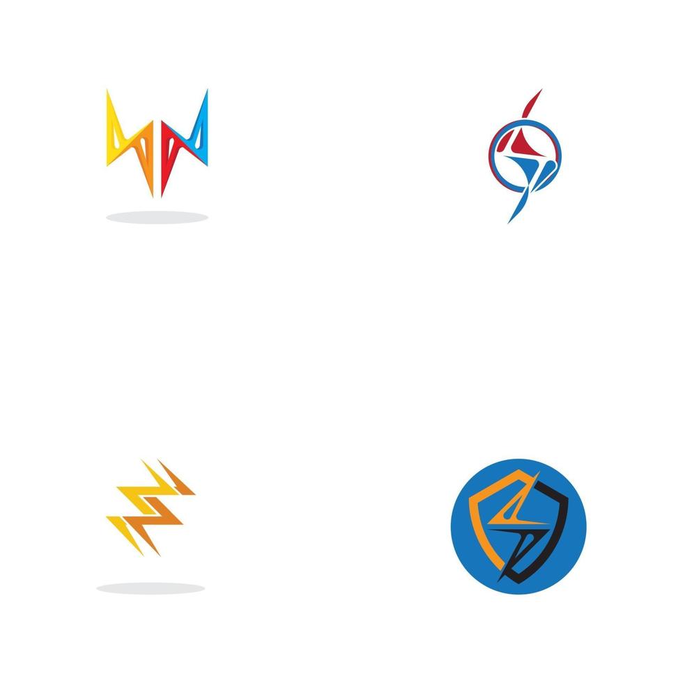 flash thunderbolt logo vector template