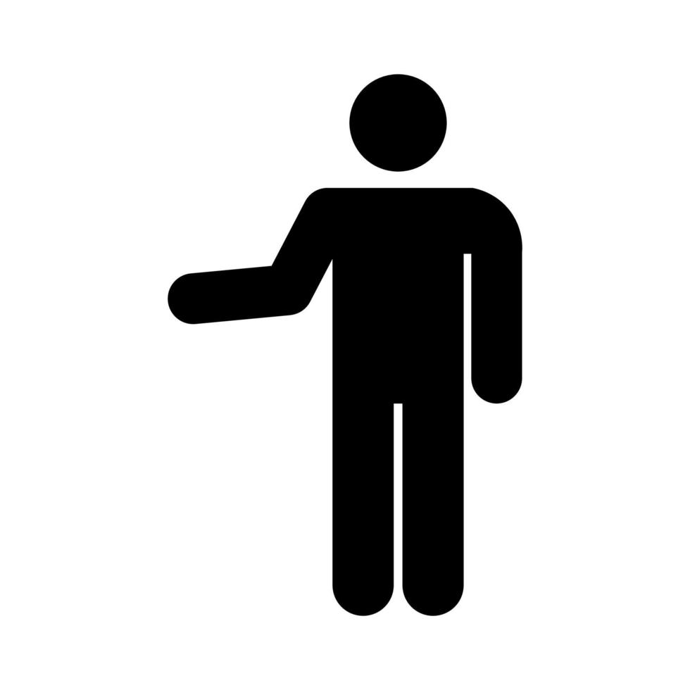 Man shows something icon People in motion active lifestyle sign vector