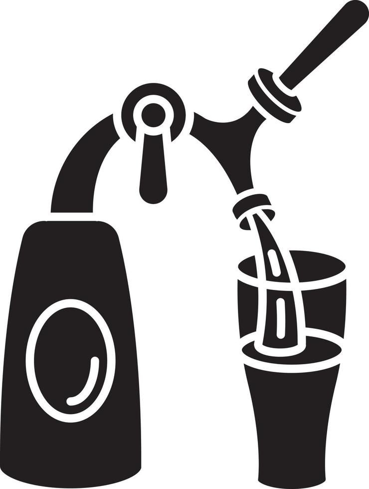 Beer tap black glyph icon vector