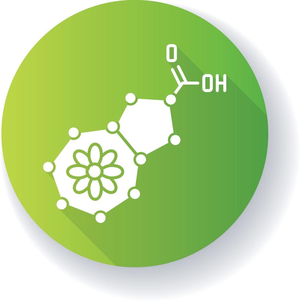 icono de glifo de larga sombra de diseño plano verde azuleno vector