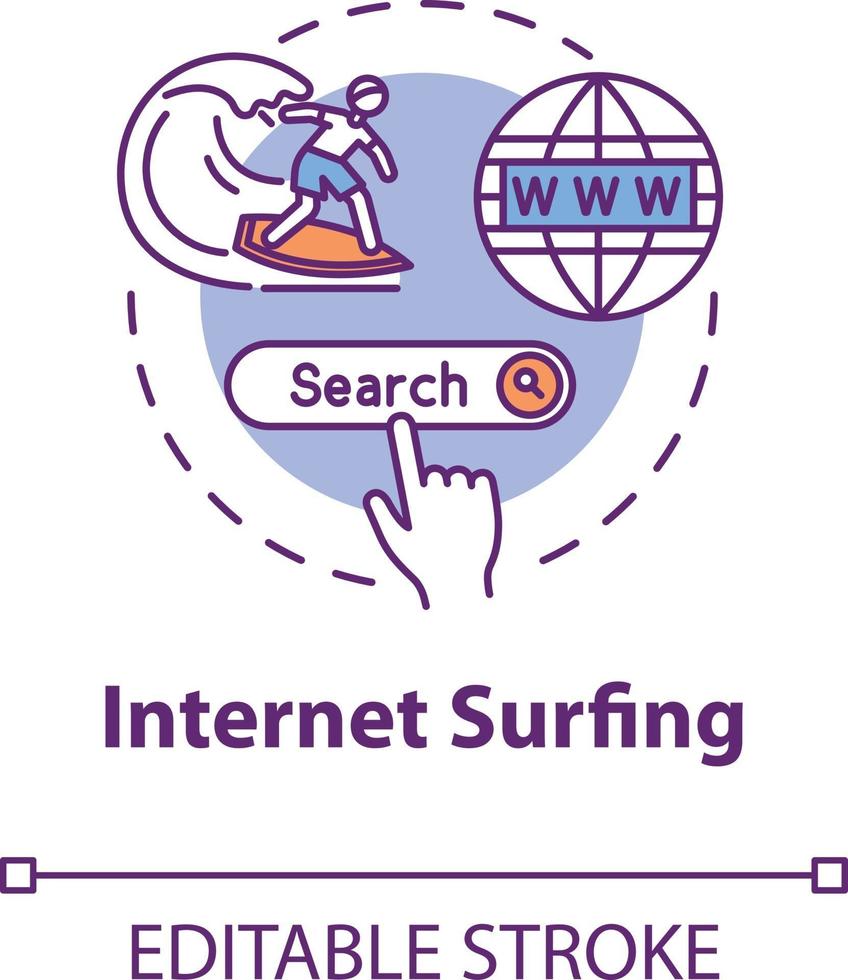 Internet surfing concept icon vector