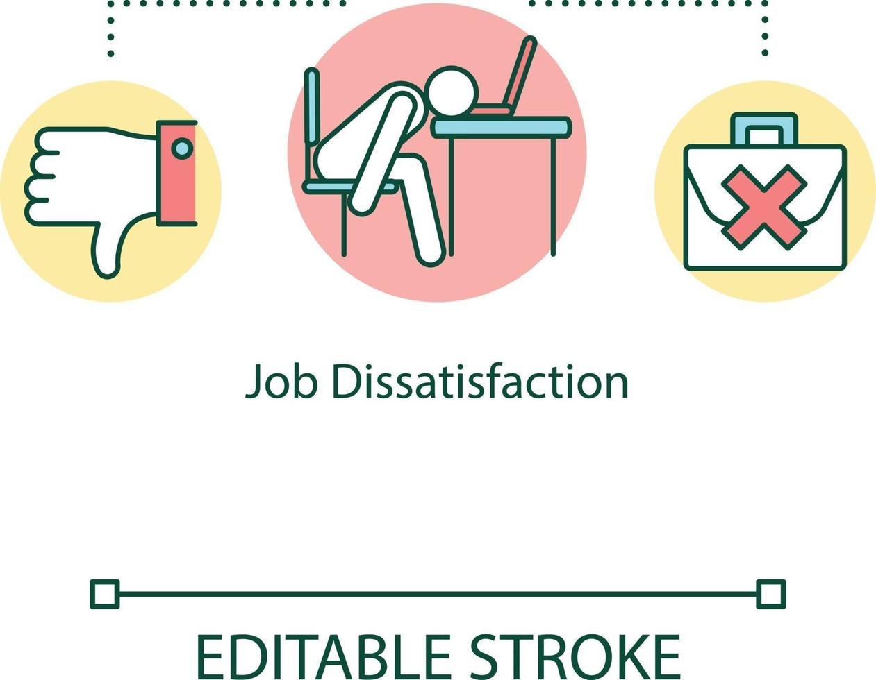 icono del concepto de insatisfacción laboral vector