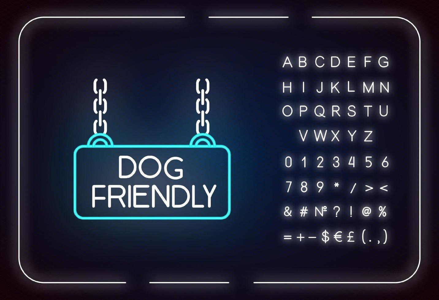 Dog friendly territory neon light icon vector