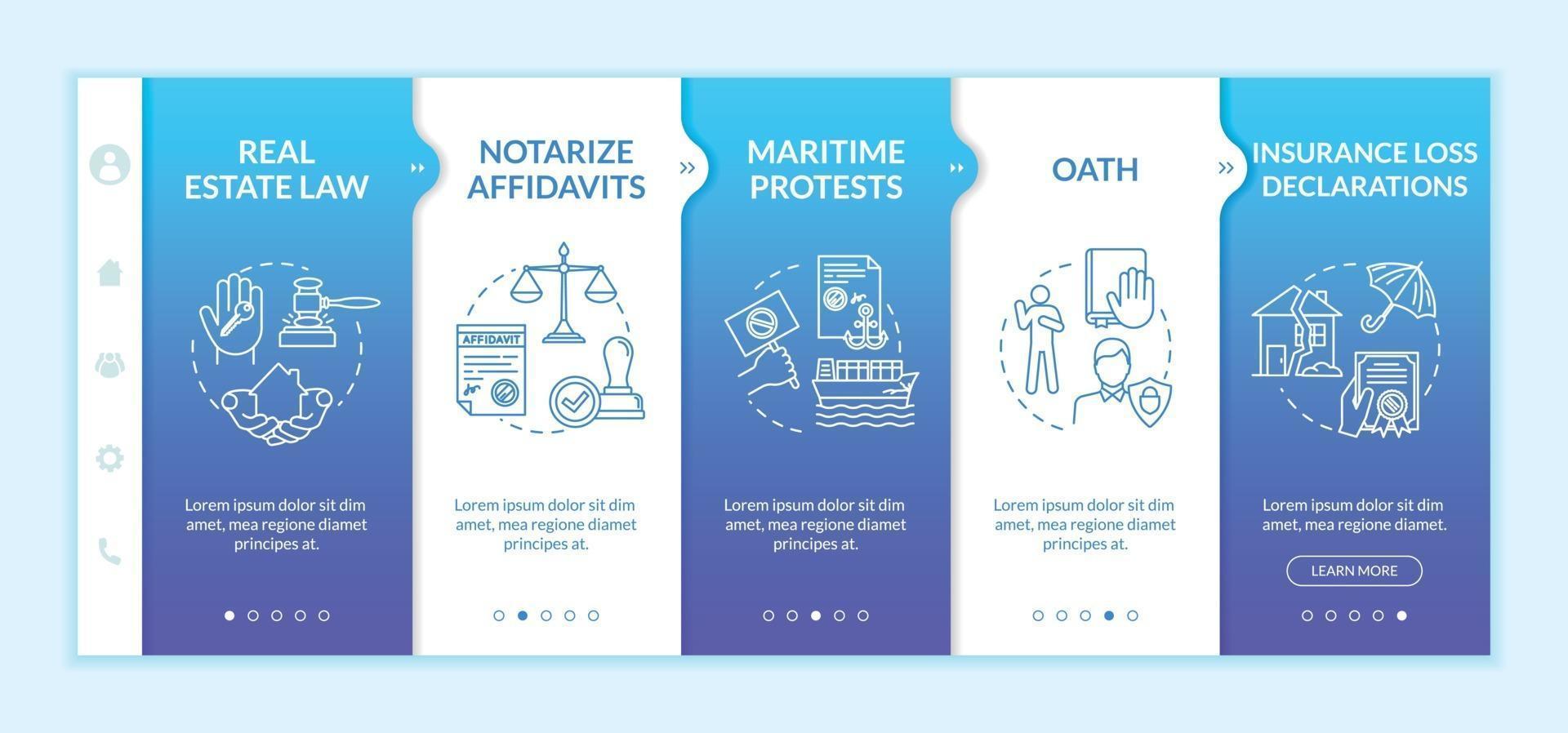 Legalization services onboarding vector template